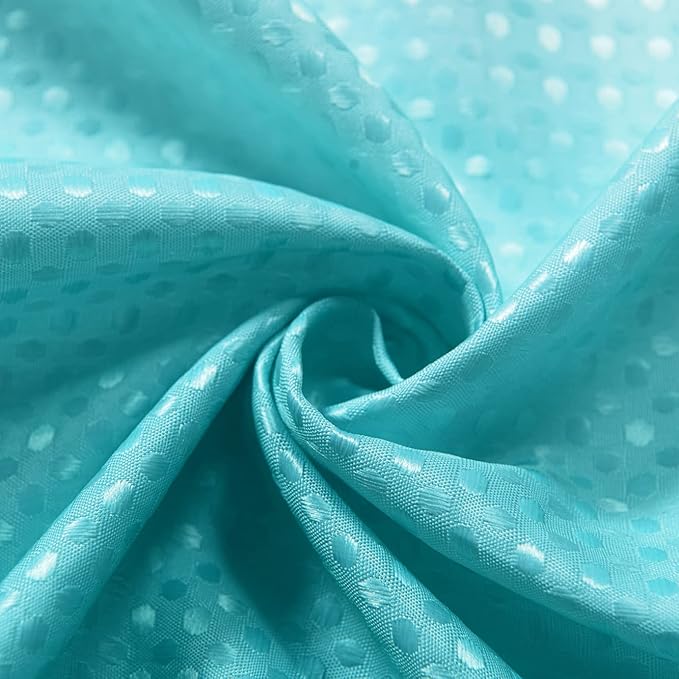 Mrs.Naturall Teal Shower Curtains for Bathoom,Mermaid Bathroom Decor,Water Resistant Fabric Beach Tropical Shower Curtain for Teen Girls,Set with Hooks,72 Inch,Turquoise and White