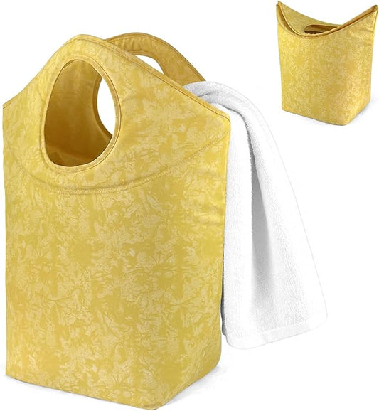 47L Foldable Laundry Basket, 18"x17"x9.5" Collapsible Laundry Hamper Portable Waterproof Storage Bag for Dirty Clothes Toys Bathroom Bedroom Camping Travel