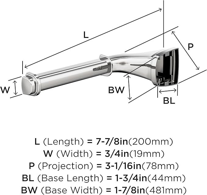 Amerock BH3603126 | Chrome Single Post Toilet Paper Holder | 7-7/8 in. (200 mm) Length Toilet Tissue Holder | Revitalize | Bath Tissue Holder | Bathroom Hardware | Bath Accessories