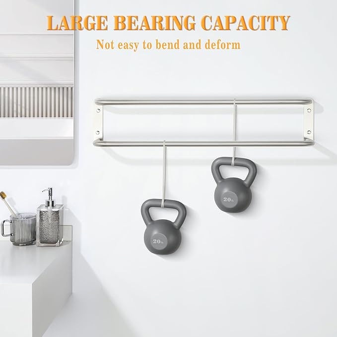 Alise Double Towel Bar,28 Inch Towel Racks for Bathroom, SUS304 Stainless Steel Towel Bar for Bathroom Wall,Quick Drying Bathroom Towel Holder Bath Towel Hanger,Brushed Nickel