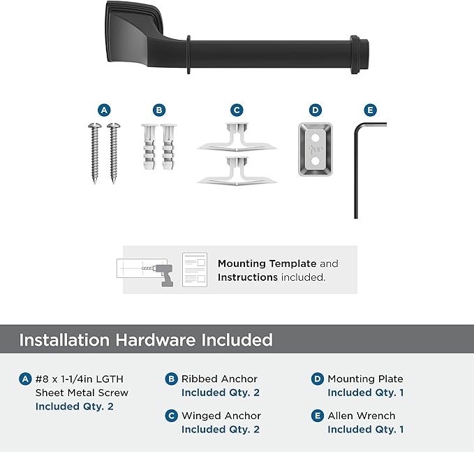 Amerock BH36031MB | Matte Black Single Post Toilet Paper Holder | 7-7/8 in. (200 mm) Length Toilet Tissue Holder | Revitalize | Bath Tissue Holder | Bathroom Hardware | Bath Accessories