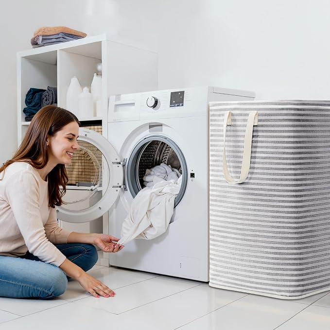 Lifewit 74L Dirty Clothes Laundry Basket, Large Waterproof Laundry Hamper Bag with Reinforced Carry Handles for Bedroom Bathroom College, Gray