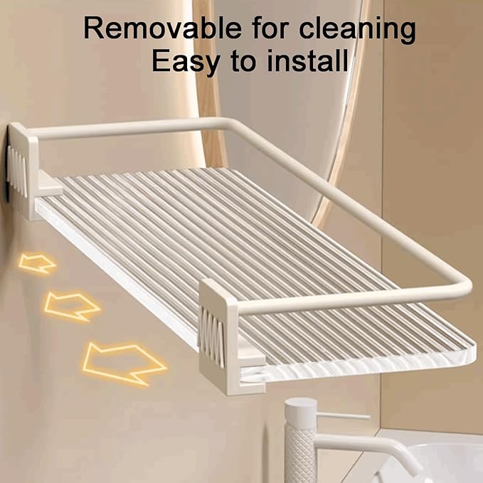 Removable Wall-Mounted Bathroom Shelves Plastic Bathroom Shelves Removable Bathroom Shelves Multifunctional Bathroom Shelves Large Capacity