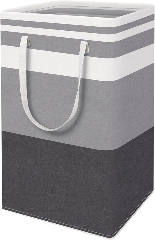 HomeHacks Large Laundry Basket, Waterproof, Freestanding Laundry Hamper, Collapsible Tall Clothes Hamper with Extended Handles for Clothes in The Dorm and Family Gradient Grey,88L