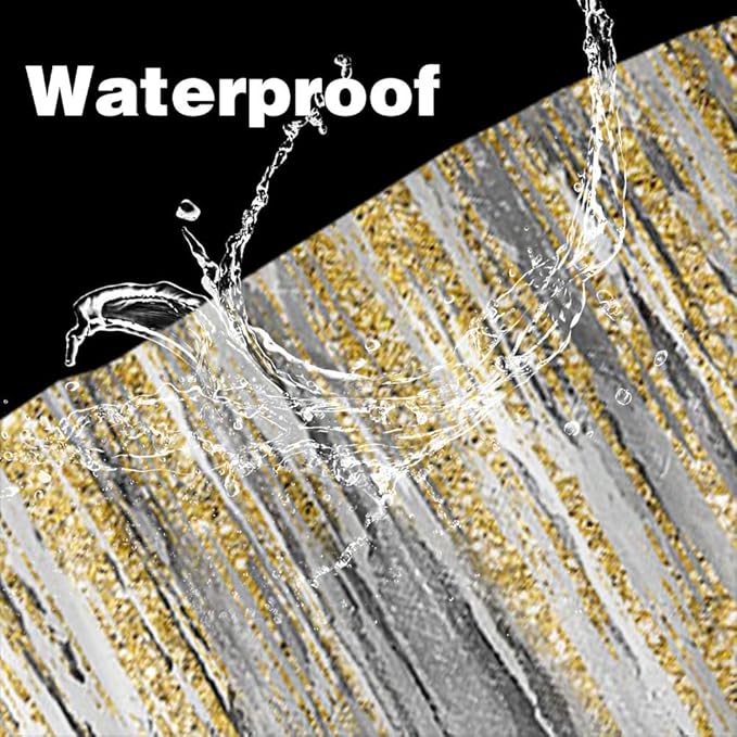 JAWO Abstract Shower Curtain, Modern Aesthetic Stripe Shower Curtain Set 36 X 72 Inches with 12 Hooks for Bathtub Bathroom Gray Purple Contemporary Abstract Painting Fabric