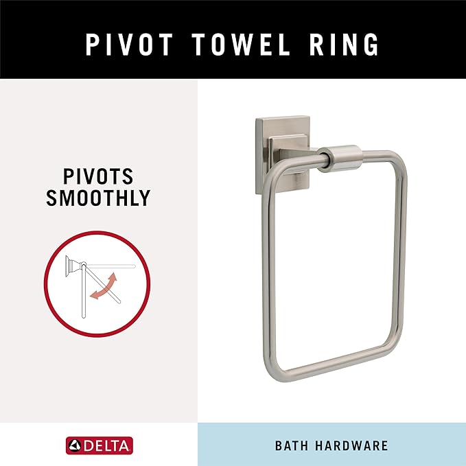 Delta Faucet McLaren 3-Piece Bathroom Set, SpotShield Brushed Nickel, 18"/24" Towel Rack, Toilet Paper Holder, Ring MCL63-BN