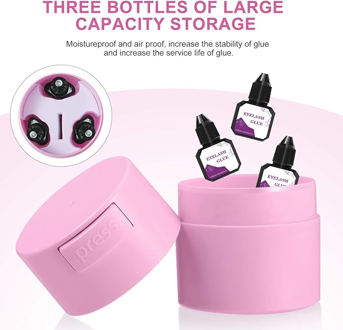 Storage Container Organizer for Sealed Case with Pressing Bottle Mouth Lightweight and Compact Design Pink