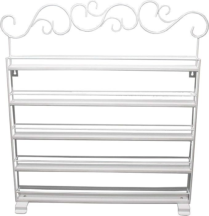 FixtureDisplays® White Metal Nail Polish Mountable 5 Tier Organizer Display Rack Essential Oil Rack 16034-WHITE