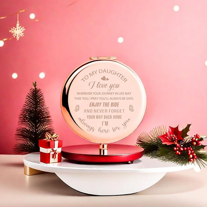 Daughter Gift from Mom to My Daughter Makeup Mirror Christmas Birthday Graduation Gift for Daughter Wedding Gift Adult Daughter Gift Ideas Travel Mirror Bridal Shower Gift