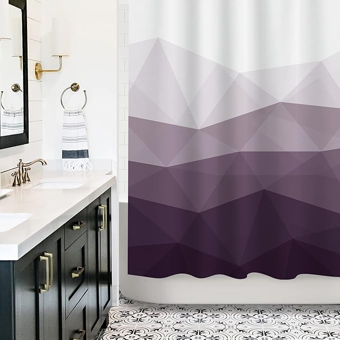 Sunlit Designer Shower Curtain, Popular Shower Curtain, Ombre Purple Fabric Shower Curtains for Bathroom Decor, Contemporary Bathroom Curtains, Purple