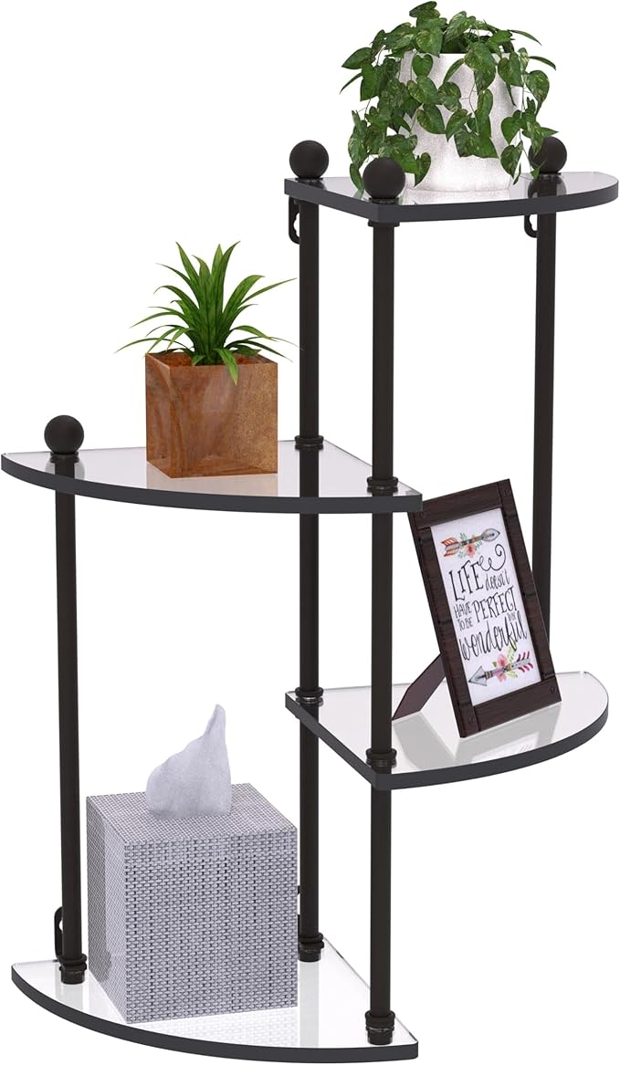 Prestige Regal 4 Tier Glass Wall Shelf
