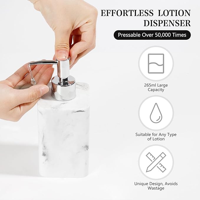 YMXYJM Bathroom Accessories Set, 4 Pcs Bathroom Accessory Set, Soap Dispenser, Toothbrush Holder, Qtip Holder Set, Bathroom Sets Complete, Bathroom Sink Set for Modern Home Decor, White
