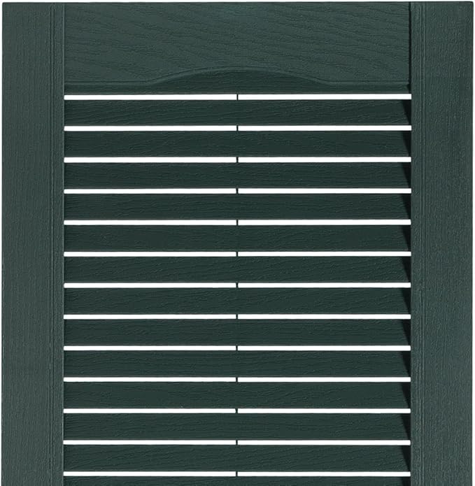 Exterior Solutions Standard Louver Exterior Vinyl Shutter, Heritage Green (Pair), 15 Inch x 47 Inch