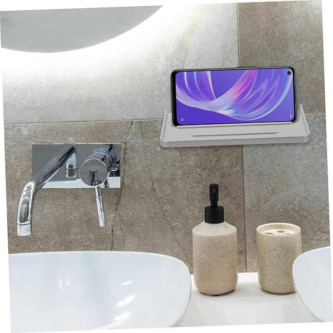ORFOFE Bathroom Decor Wall-Mounted Phone Holder Shelf for Toilet Storage Organizer