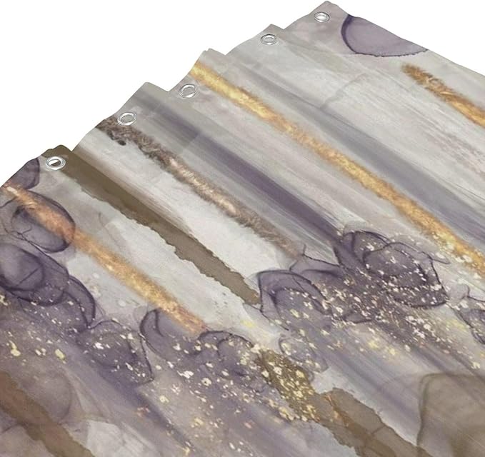 Shower Curtains for Bathroom,Mid Century Modern Brown Gray Purple Gold Beige Shower Curtain Bath Decor Waterproof Bathroom Curtain 72 X 72 Inch