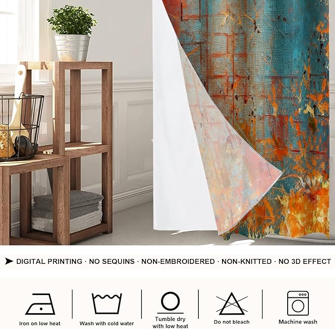Shrahala Abstract Grunge Color No Hooks Shower Curtain with Snap in Liner Set, Solid Colored Pink Bathroom Décor Polyester Fiber Waterproof for Stall Bathtubs 35.5 X 74 in