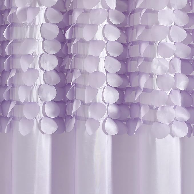 Lush Decor Lillian Shower Curtain Single 72" W x 72" L Lilac - Purple Shower Curtains for Bathroom - Bathroom Curtain - Glam Bathroom Decor