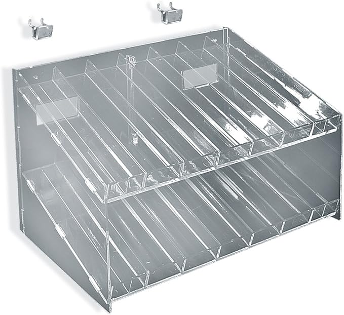 Azar Displays 222987 2-Tiered, 14 Compartment Cosmetic Tray