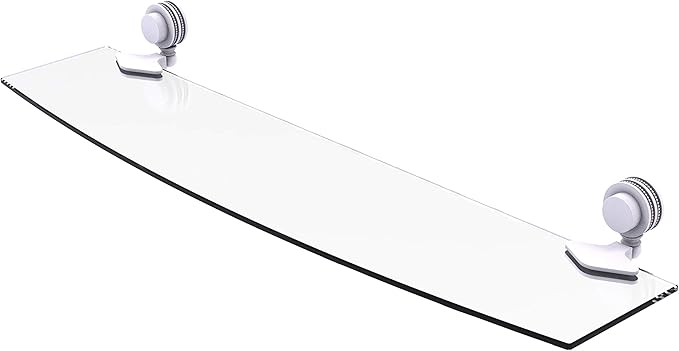 Allied Brass 433D/24 Venus Collection 24 Inch Dotted Accents Glass Shelf, Matte White