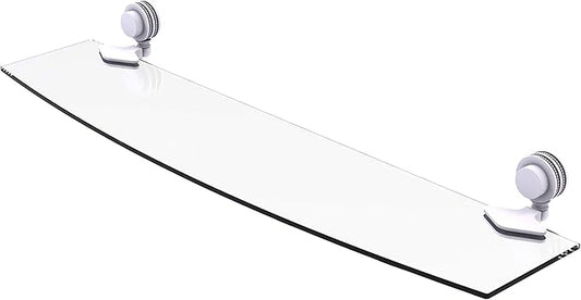 Allied Brass 433D/24 Venus Collection 24 Inch Dotted Accents Glass Shelf, Matte White