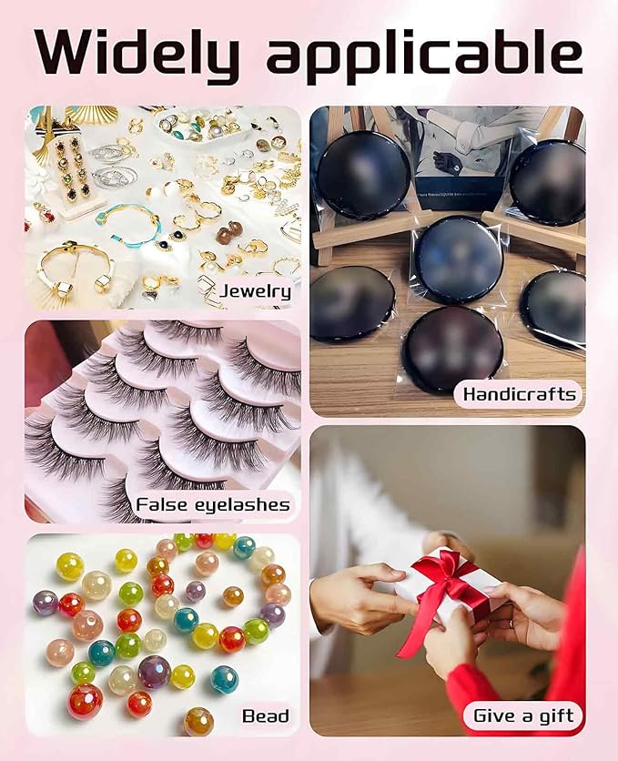 18PCS Press on Nail Cases, Artificial False Nail Storage Box Container with 60 PCS Adhesive Double