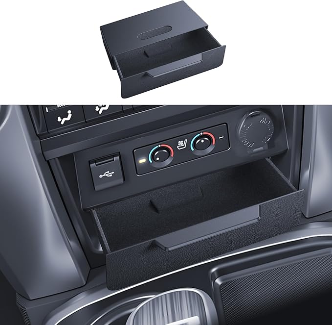 for Toyota 4Runner 2014-2024 Console Console Storage Drawer Magnetic Design Slides Smoothly - 5th Gen 4Runner Cubby Storage Box with Silent Flocking Felt - Thickened ABS Material