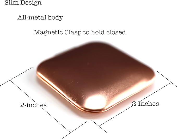 Iconikal Metal Compact Vanity Travel Purse Makeup Mirror 1X / 3X Magnifying - Rose Gold - 2-Pack for Pocket, Clutch