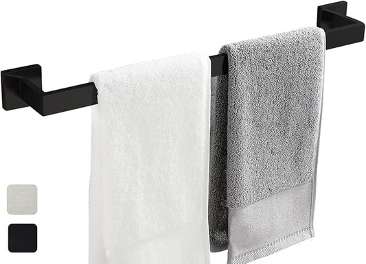 24 Inch Towel Bar for Bathrooms 12/16/20/24/28/32/36 Inch Stainless Steel 304 Matte Black Towel Holder Modern Square Towel Rod Rustproof Wall Mount (1, Matte Black, 24 Inch)