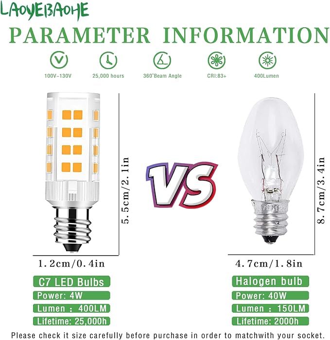 2Pack Makeup Mirror LED Bulbs Replacement Mirror 20W RP34B Light Bulb fits BE151T BE71CT BE47X BE47BR for Cosmetic Vanity Makeup Mirror with Single Double Sided Lighted Magnification (3000K)