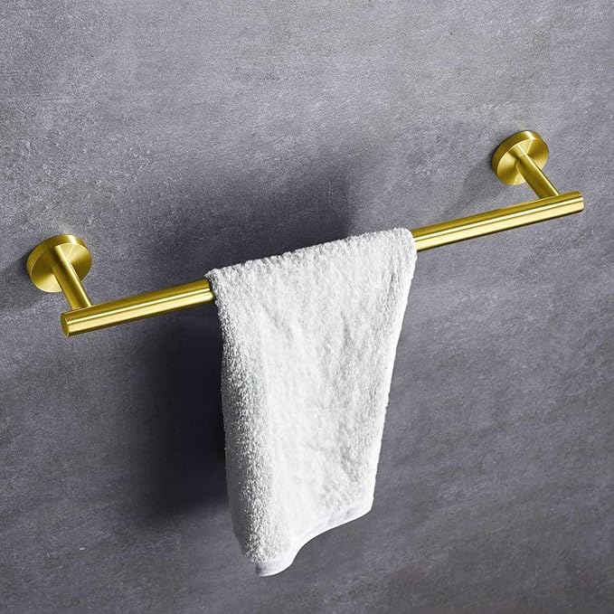 Modket 9 Inches Brushed Gold Towel Bar Bathroom Hardware 304 Stainless Steel Wall Mounted Kitchen Towel Holder Cloths Hanger