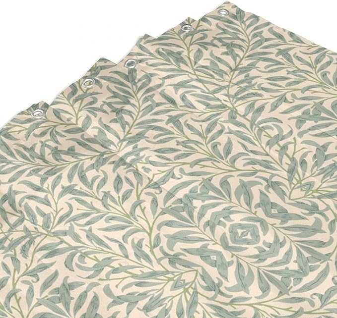 Vintage Botanical Shower Curtain William Morris Designs Green Jungle Fruit Print Shower Curtain Set Polyester Interior Waterproof Shower Curtain with 12 Hooks 72x72 Inches(183x183cm)