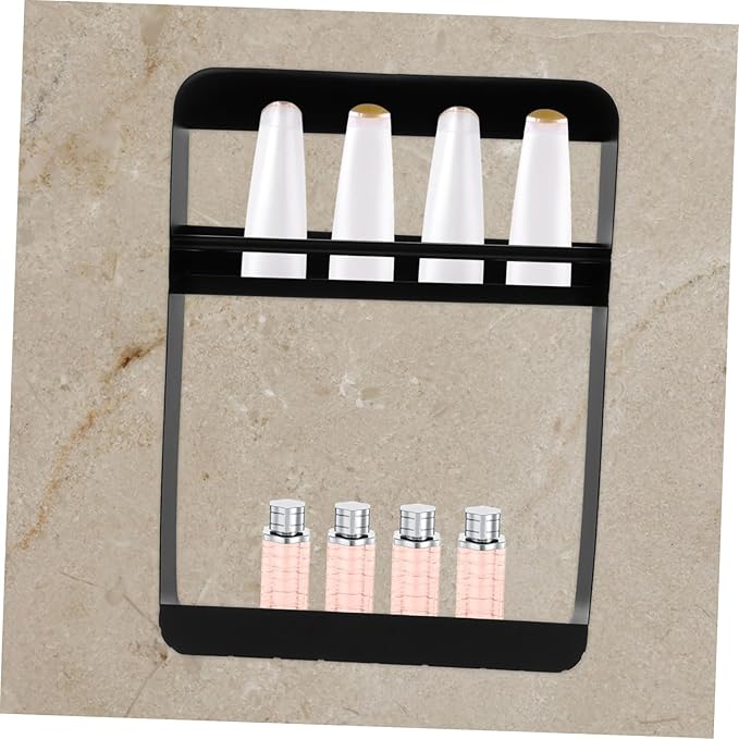 Wall-Mounted Multi-Functional Bathroom Shelf for Easy Storage of Shampoo and Cosmetics No Drilling Required Space-Saving Design Two Organizer for Toiletries and Beauty Products