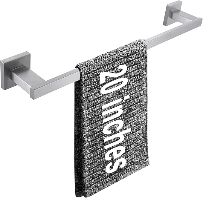 LANC Bathroom Towel Bar for Bathroom Wall Mounted 20-Inche 50CM Brushed Nickel Bath Towel Rack Stainless Steel Towel Rod for Toilet Kitchen Towel Holder Towel Hanger Towel Rail, A9010BN-L5