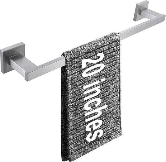 LANC Bathroom Towel Bar for Bathroom Wall Mounted 20-Inche 50CM Brushed Nickel Bath Towel Rack Stainless Steel Towel Rod for Toilet Kitchen Towel Holder Towel Hanger Towel Rail, A9010BN-L5