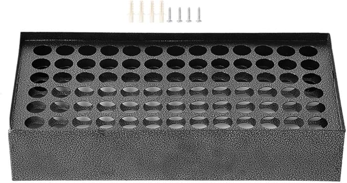 Zerone Elegant Black Pigment Rack, 78 Holes Wall Mounted Ink Organizer, Permanent Makeup Ink Display Holder