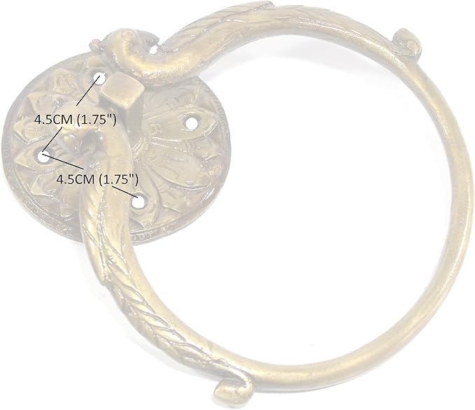 7.5" Inches - Brass Hand Towel Hanger Holder | Hand Towel Hanger Holder | Towel Holder for Bathroom in Twin Peacock Design