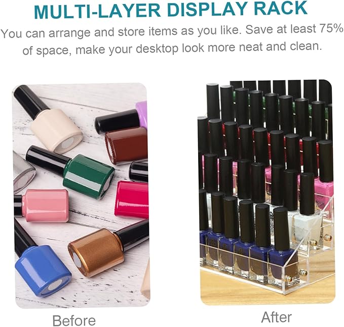 Nail Polish Display Acrylic Salon Rack Organizer Wall Holder Manicure Tool Storage