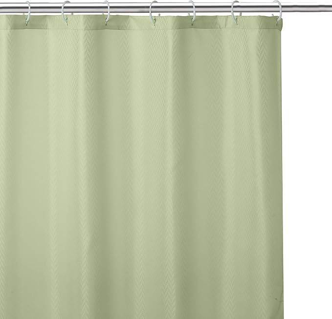 Encasa XO Luxury Jacquard Shower Curtain Mint 72x84 in | Rustproof, Wrinkle-Free, Water-Repellent & Machine Washable | Elegant Heavy Fabric for Bathroom Decor & Bathtub Use