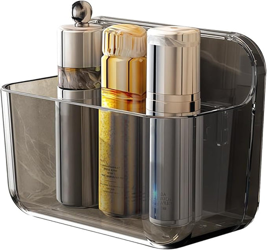 Waterproof Bathroom Shelf, No Drill Plastic, Self Adhesive Wall Mount, 7.1 X 5.5 X 3.7 in / 18 X 14 X 9.5 Cm, Wall Organizer