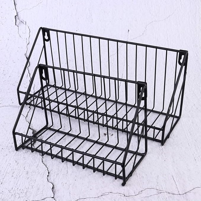 VOSAREA 2pcs Door Storage -mounted Hanging Basket Organizer Space-saving Shelf for Bathroom Kitchen