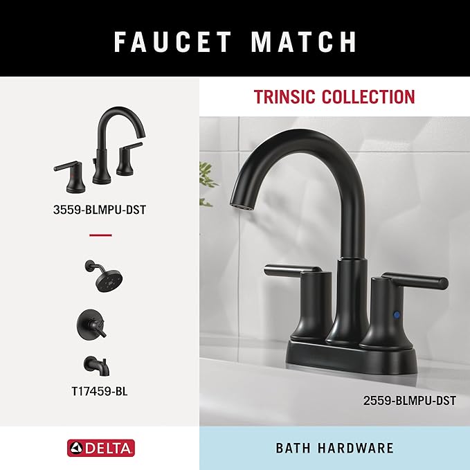 Delta 759240-BL Trinsic 24 in. Wall Mount Towel Bar Bath Hardware Accessory in Matte Black
