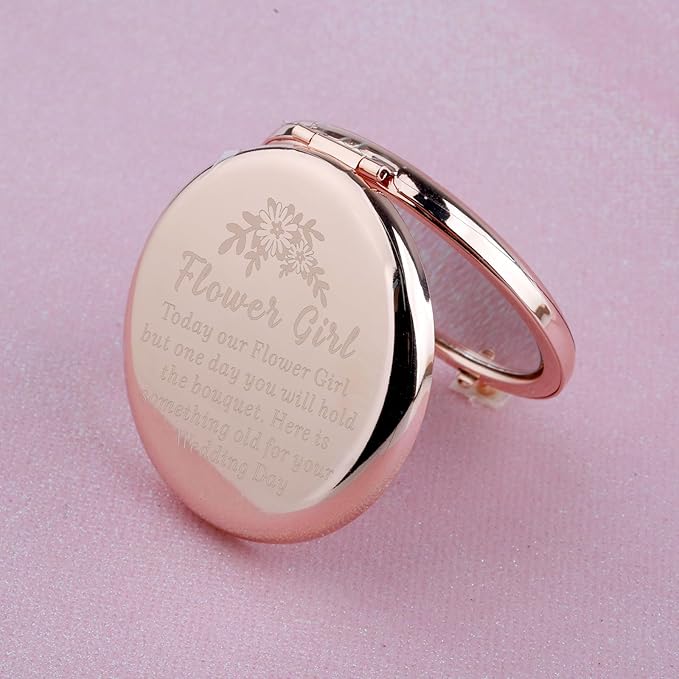WUSUANED Flowers Girl Makeup Mirror Proposal Gifts Wedding Party Gifts Bridesmaid Mirror Mother of The Bride Gift