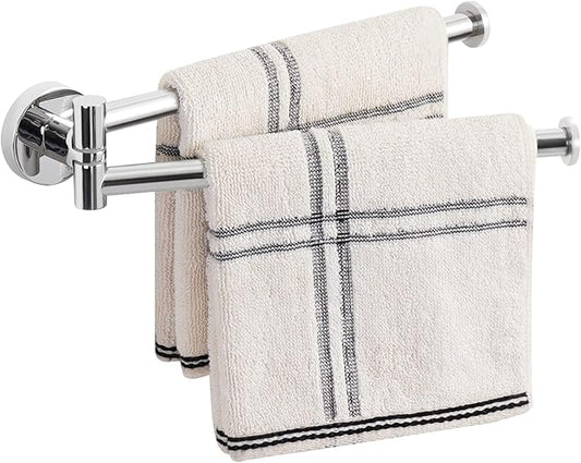 KES Swivel Towel Bar for Bathroom 9-Inch Kitchen Swing Out Double Towel Bar 2-Arm Kitchen Wall Mounted SUS 304 Stainless Steel Polished, A2106S23