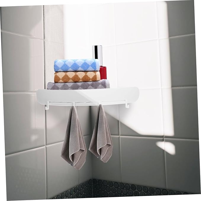 1Set Corner Storage Rack Punch Bathroom Organizer for Cosmetics Toiletries Material Versatile Wall Shelf for Bathroom Home Use