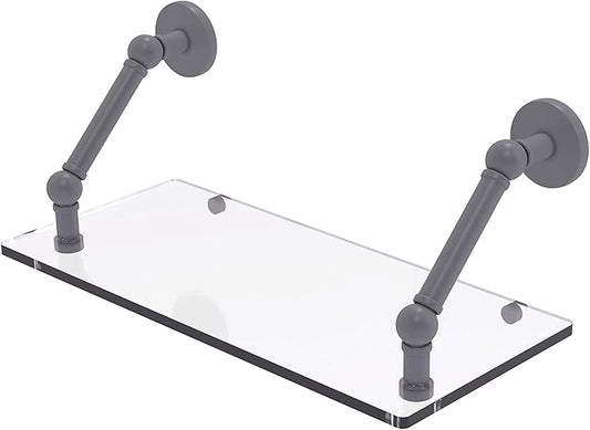 Allied Brass P1000-1-18 Prestige Skyline Collection 18 Inch Floating Glass Shelf, Matte Gray