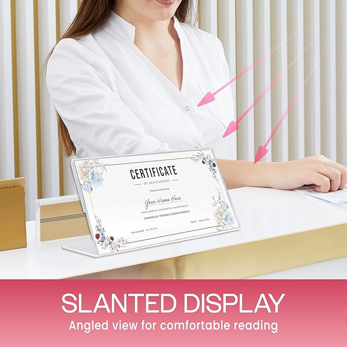 Beauticom Cosmetology/Business Table Top Licensed Holder (Acrylic Made Quality) (Quantity: 6pcs)