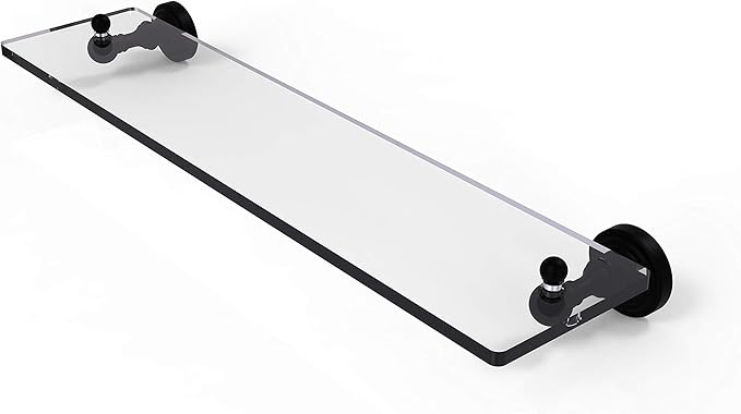 Allied Brass Waverly Place Collection 22 Inch Vanity Beveled Edges Glass Shelf, 22-Inch, Matte Black