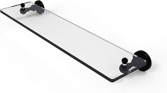 Allied Brass Waverly Place Collection 22 Inch Vanity Beveled Edges Glass Shelf, 22-Inch, Matte Black