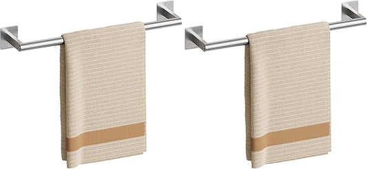 USHOWER Brushed Nickel Towel Bar, 18 Inch Towel Racks for Bathroom Wall Mounted, Heavy Duty Stainless Steel Towel Holder, Easy Installation (Total Length 20 Inch) (Pack of 2)