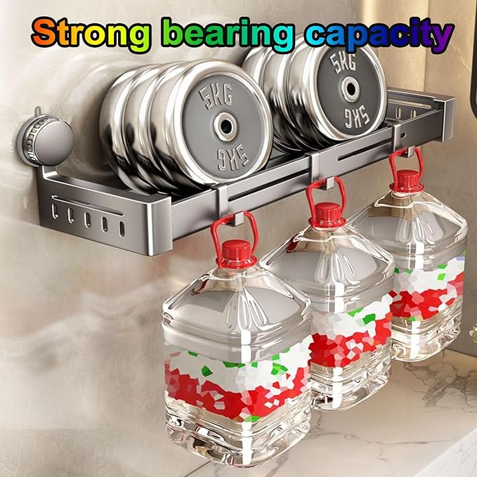 No-Punch Suction Cup Shelf, Bathroom Kitchen Home Storage Wall Rack, Quick Install Strong Adsorption and Stabilization(39cm)
